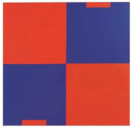 geometric red and blue CSS art